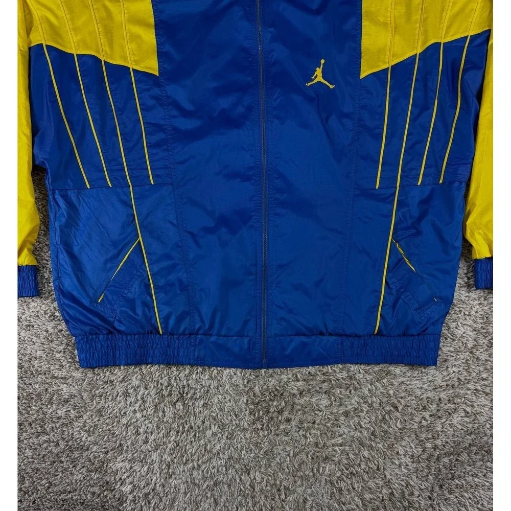 Nike Air Jordan Retro 5 Windbreaker Jacket Blue Yellow Men's 3XL 547683-474